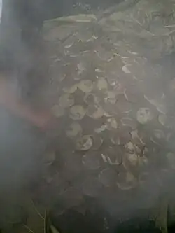 Se sacan los productos cocinados por cada capa.