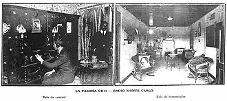 Las primeras salas de transmisiones y de control.