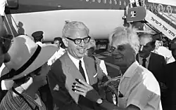 Arthur Goldberg llega a Israel como asesor de los Estados Unidos 1969