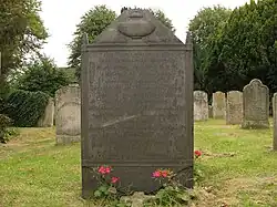 Tumba de Lambert en un cementerio de Stamford.