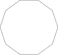 Polígono convexo y regular (equilátero y equiángulo).