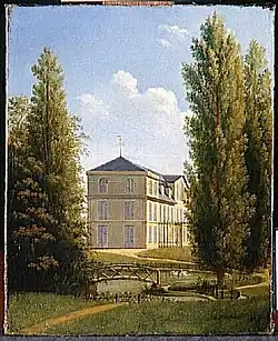 Vista de una casa de campo en la campiña, de Étienne-Jean Delécluze, óleo sobre tela, 41 x 33 cm, 1807