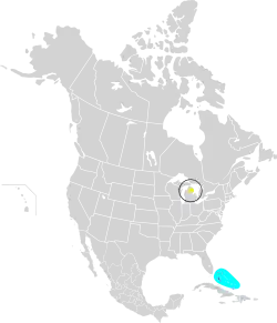Distribución de S. kirtlandii Área de reproducción Área de invernada
