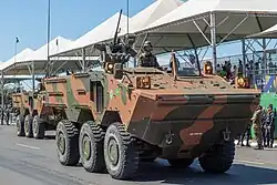 Vehículo blindado Guaraní con torreta automatizada.