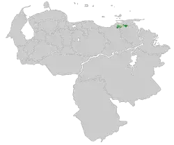 Distribución geográfica del pinchaflor venezolano.