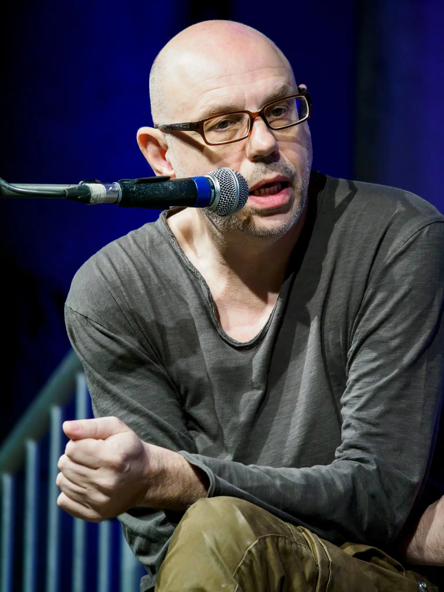 Dimitris Lyacos at Genova International Poetry Festival 2024. Photo by Rosanna Ponsano