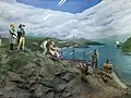 Diorama de Charles Darwin en el Canal Beagle.