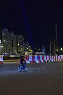 Foto del estado del desmantelamiento del monmumento en febrero 2024.