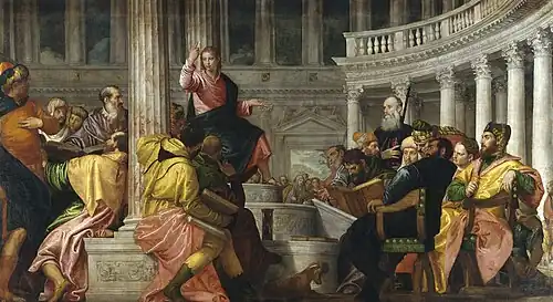Jesús y los doctores en el Templo de Jerusalén. Veronese, 1560.