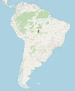 Mapa del área de distribución de U. longidorsalis en Brasil según la UICN (2024).