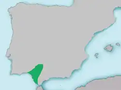 Distribución geográfica del salinete en la península ibérica
