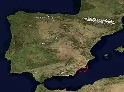 Distribución de Astragalus nitidiflorus.