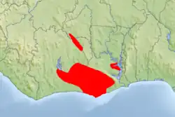 Distribución del mangabey del río Tana