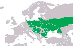 Distribución de Bombina bombina.