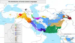 Distribución de idiomas Iraníes