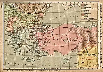 Mapa etnográfico de los Balcanes y Turquía (1923)