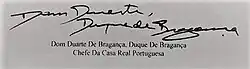 Firma de Eduardo Pío de Braganza