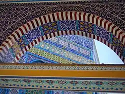 Detalle de la cúpula de la cadena con la cúpula de la roca detrás.