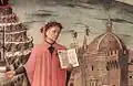 Dante representado por Domenico di Michelino, 1465
