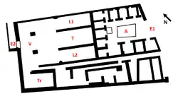 Planta de la Domus Liviae (Colina Palatina, Roma, actual Italia).