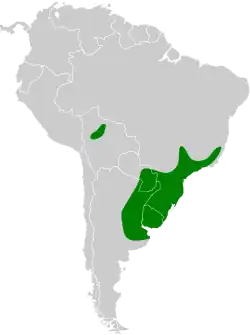 Distribución geográfica del cachilo canela.