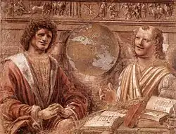 Heráclito y Demócrito, por Bramante, 1477.