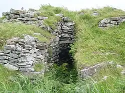 Entrada al castro de la Edad de Hierro conocido como Dun Ringill.