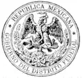 Escudo oficial del Distrito Federal entre la mitad del siglo&nbsp;XIX y la década de 1960.