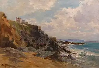 Edmond Petitjean, Les Roches de Rochebonne près de Saint-Malo - los acantilados de Rochebonne cerca de Saint-Malo