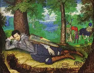 Edward Herbert de Cherbury, retrato en miniatura por Isaac Oliver, ca. 1602-1617.[19]​