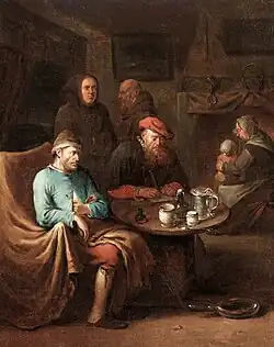 Visita del médico (Besuch eines Arztes). Egbert van Heemskerck II el joven, siglo XVIII.