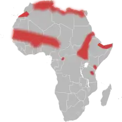 Distribución de la cobra egipcia