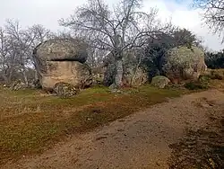 Vista de varios de los ejemplares de bolos graníticos de El Berrocal