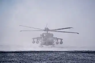 Despegue de un Sikorsky UH-60 Black Hawk, perteneciente de la fuerza aérea de Chile. Bajo la operación Estrella Polar III.