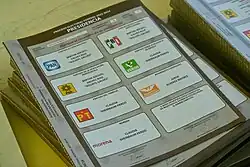 Boletas utilizadas en la elección del 2 de junio de 2024.