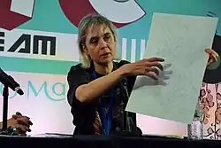 Emma Ríos durante la presentación del cartel de la 42a edición del Salón del Cómic de Barcelona (2024)