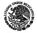 Escudo oficial para impresión a una tinta de los Estados Unidos Mexicanos en 1976, en encabezado de decreto de fijación de precios de diversas mercancías y servicios, publicado en el diario La Prensa el lunes 27 de septiembre de 1976, pag. 10.