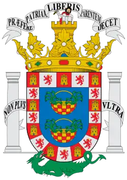 Escudo de la ciudad autónoma de Melilla, en el que permanece el lema «Non plus ultra».