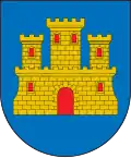 Escudo antiguo de Sarroca de Bellera. «De azur, un castillo de tres torres de oro.»