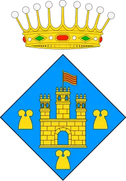 Palamós. ...de azur, un castillo de oro abierto abanderado de una bandera de...