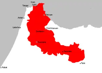 Área lingüística aproximada del habla yebalí.