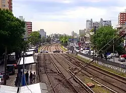 Panorama de las vías con vista hacia Liniers