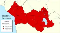 División administrativa del Estado de Tacnoruro o Tacna de Oruro