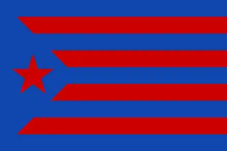 Estelada con los colores del F.C. Barcelona