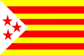 Dels tres estels, Estelada propuesta para representar al PSAN, pero que nunca se utilizó.