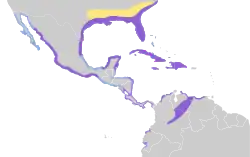 Distribución geográfica del corocoro blanco.