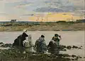 Mujeres lavando en el río, de Eugène Boudin, ca. 1880-1885.