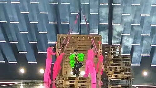 Käärijä performing in Eurovision 2023