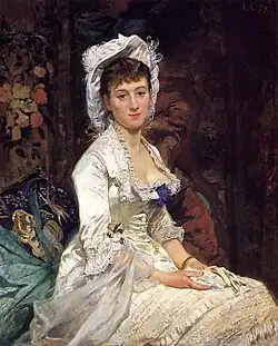 Retrato de una joven de blanco, colección particular, 1873–1874