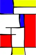 Mahoma (en el estilo de Piet Mondrian).